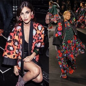 Kenzo X H&M | 100% Silk Reversible Kimono Jacket Floral Rose Jungle Animal S